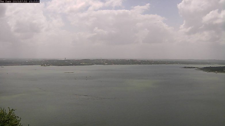 Lake Travis webcam, July 2, 2015 2:20 PM CT