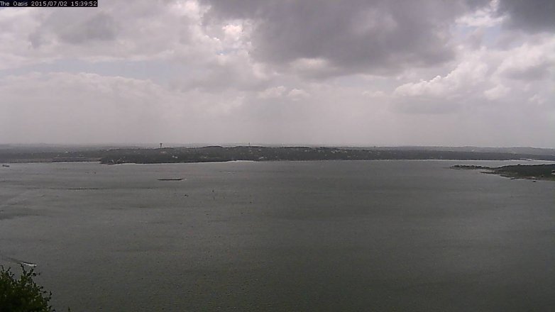 Lake Travis webcam, July 2, 2015 2:45 PM CT