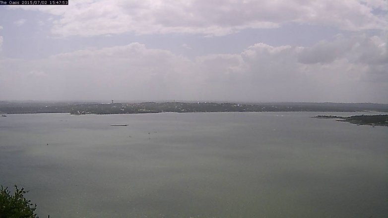 Lake Travis webcam, July 2, 2015 2:55 PM CT