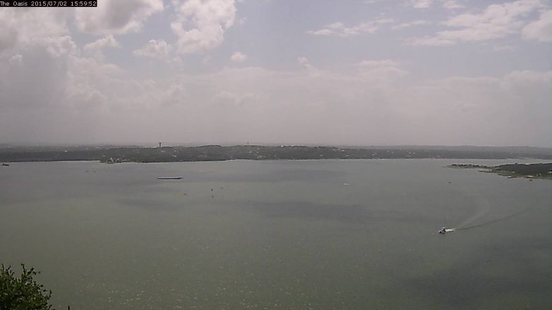 Lake Travis webcam, July 2, 2015 3:05 PM CT