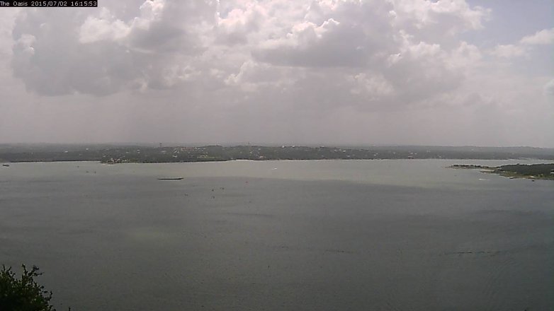 Lake Travis webcam, July 2, 2015 3:20 PM CT