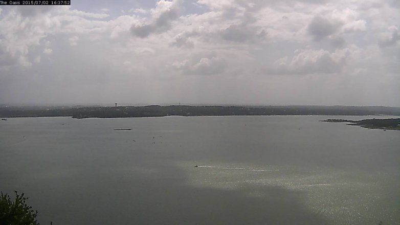 Lake Travis webcam, July 2, 2015 3:45 PM CT