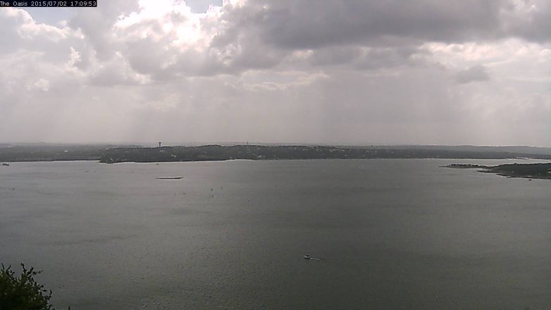 Lake Travis webcam, July 2, 2015 4:15 PM CT