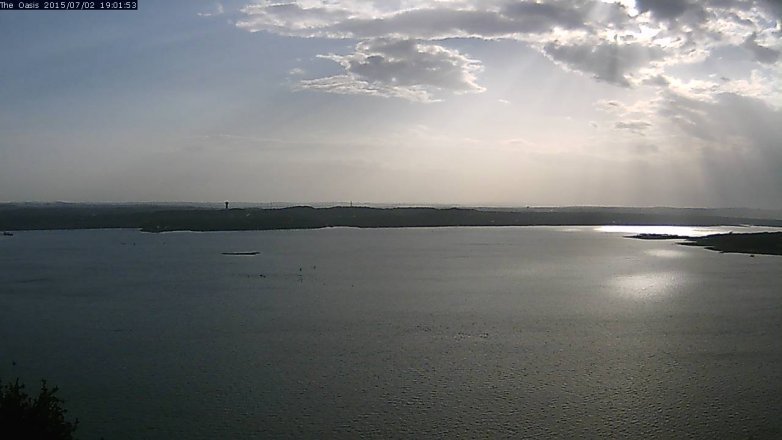 Lake Travis webcam, July 2, 2015 6:05 PM CT