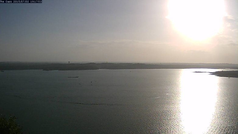 Lake Travis webcam, July 2, 2015 6:25 PM CT