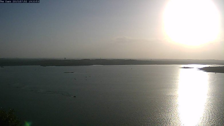 Lake Travis webcam, July 2, 2015 6:40 PM CT