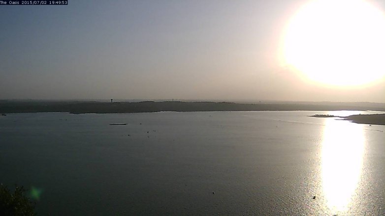 Lake Travis webcam, July 2, 2015 6:55 PM CT