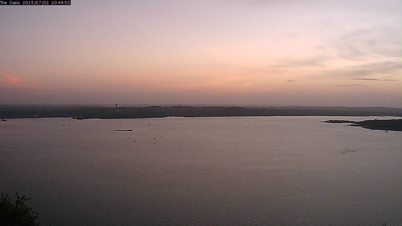 Lake Travis webcam, July 2, 2015 7:55 PM CT