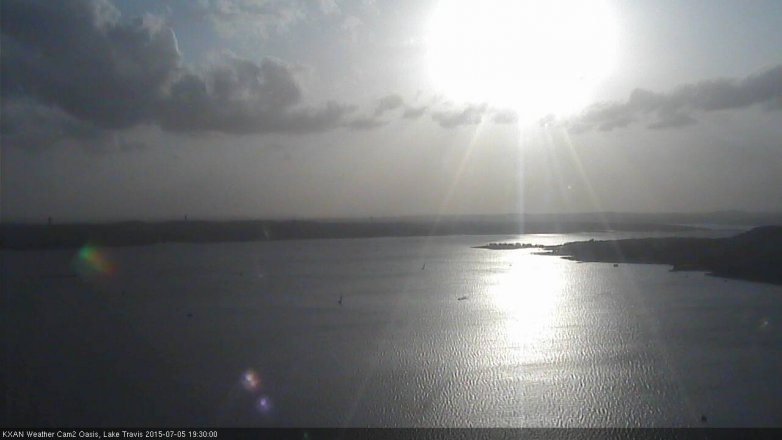 Lake Travis webcam, July 5, 2015 6:40 PM CT