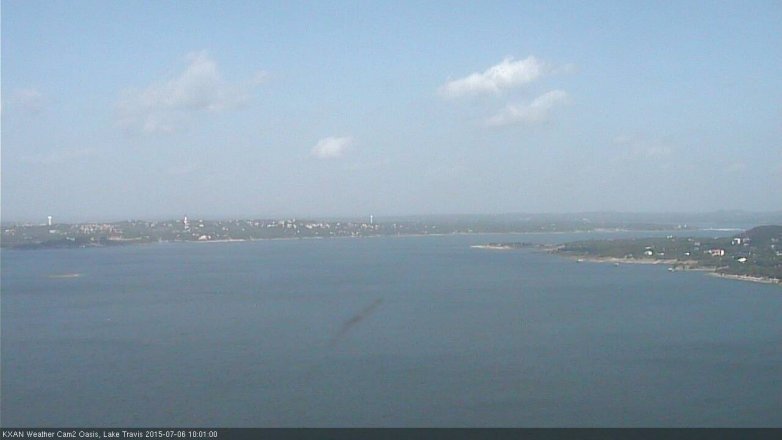 Lake Travis webcam, July 6, 2015 9:25 AM CT
