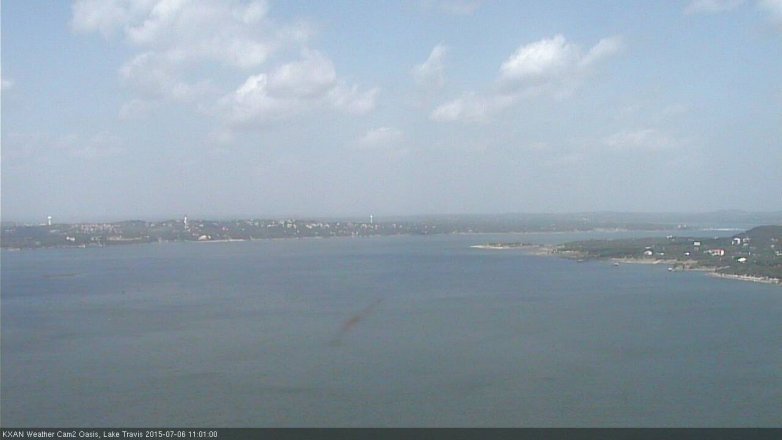 Lake Travis webcam, July 6, 2015 10:10 AM CT