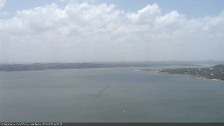 Lake Travis webcam, July 6, 2015 1:10 PM CT