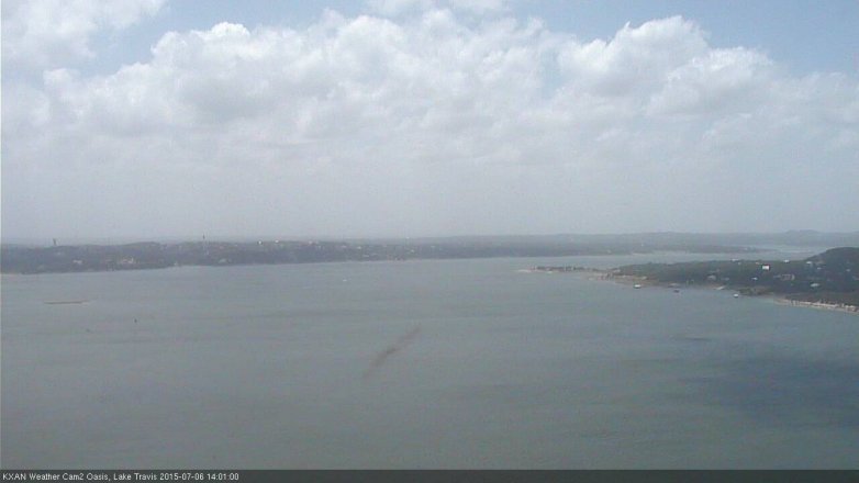 Lake Travis webcam, July 6, 2015 1:20 PM CT