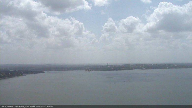 Lake Travis webcam, July 6, 2015 3:00 PM CT