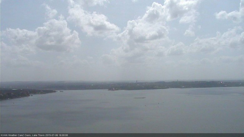 Lake Travis webcam, July 6, 2015 3:20 PM CT
