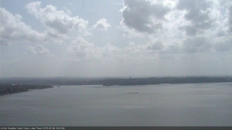 Lake Travis webcam, July 6, 2015 3:45 PM CT