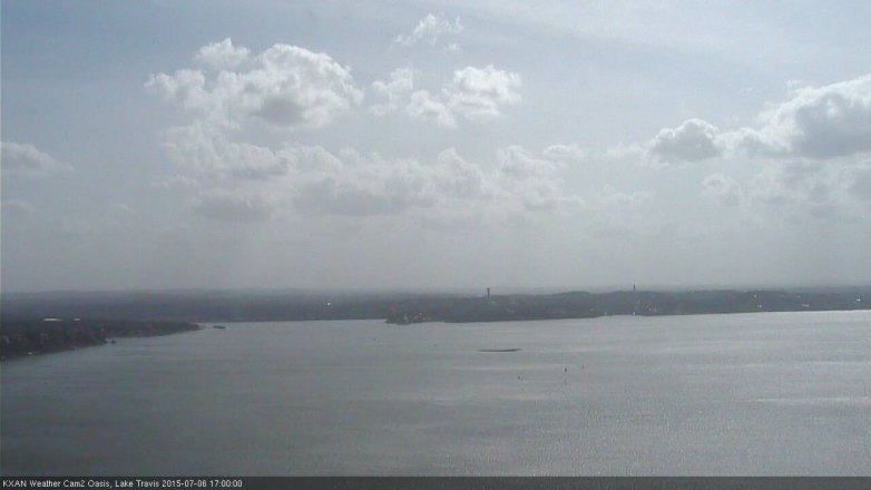 Lake Travis webcam, July 6, 2015 4:10 PM CT