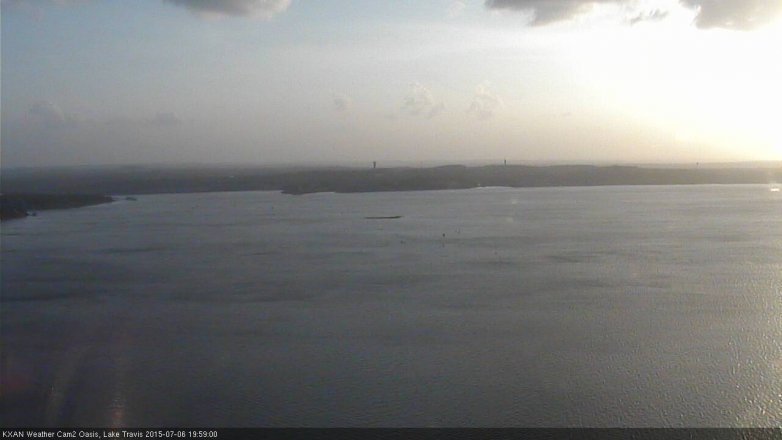 Lake Travis webcam, July 6, 2015 7:30 PM CT
