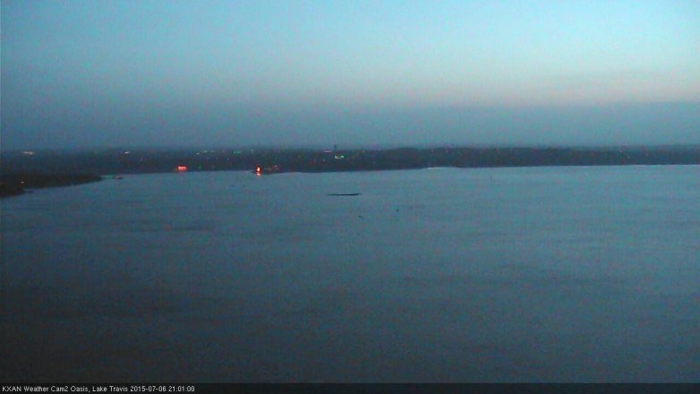 Lake Travis webcam, July 6, 2015 8:15 PM CT