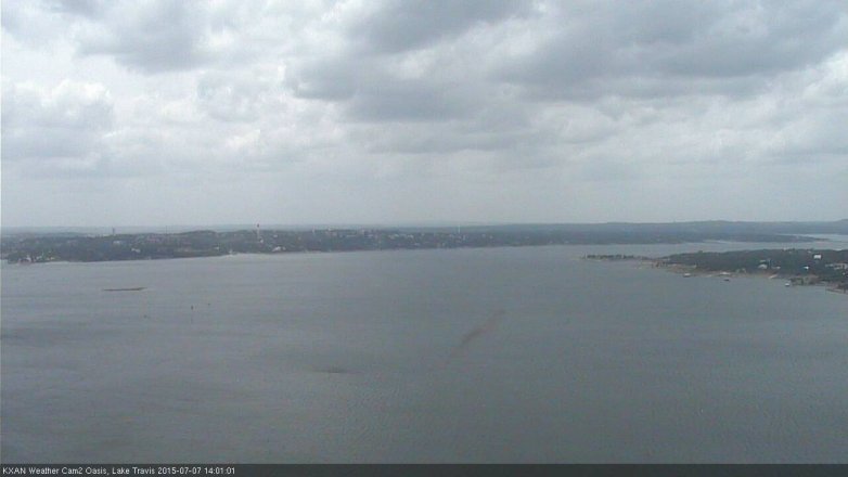 Lake Travis webcam, July 7, 2015 1:30 PM CT