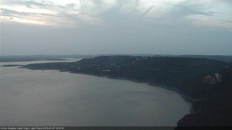 Lake Travis webcam, July 7, 2015 8:00 PM CT