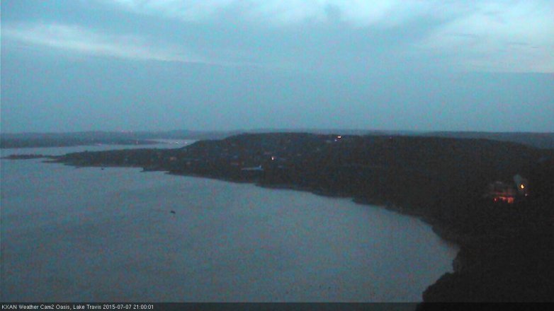 Lake Travis webcam, July 7, 2015 8:10 PM CT