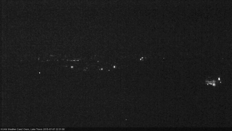 Lake Travis webcam, July 7, 2015 9:50 PM CT