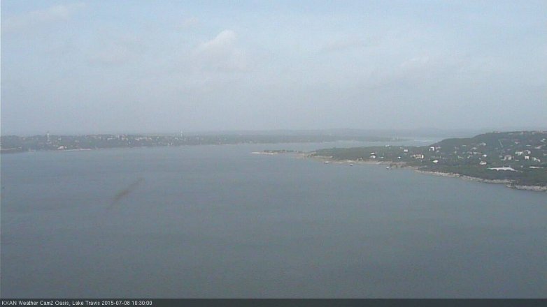 Lake Travis webcam, July 8, 2015 9:45 AM CT