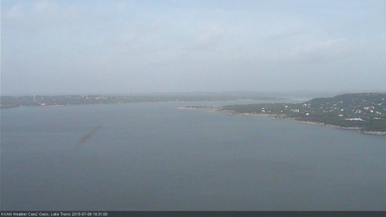 Lake Travis webcam, July 8, 2015 9:55 AM CT