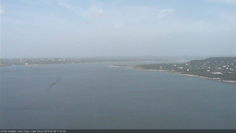 Lake Travis webcam, July 8, 2015 10:20 AM CT