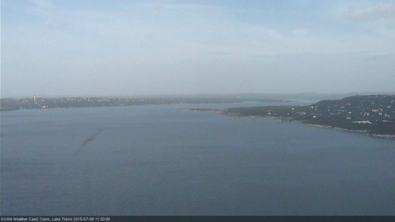 Lake Travis webcam, July 8, 2015 10:35 AM CT