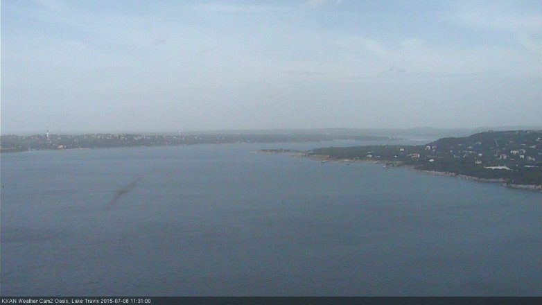 Lake Travis webcam, July 8, 2015 10:40 AM CT
