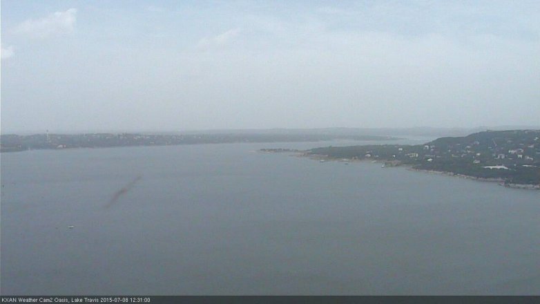 Lake Travis webcam, July 8, 2015 11:55 AM CT