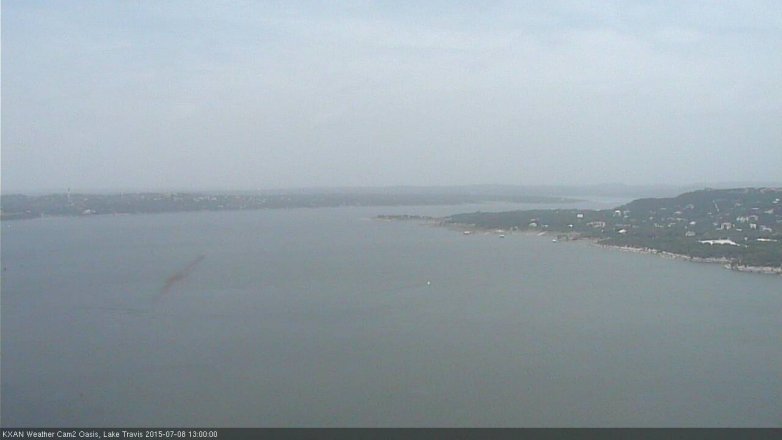 Lake Travis webcam, July 8, 2015 12:05 PM CT