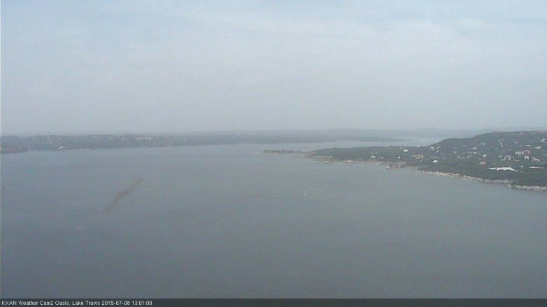Lake Travis webcam, July 8, 2015 12:20 PM CT