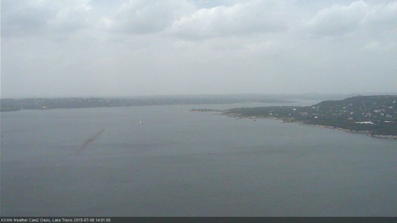 Lake Travis webcam, July 8, 2015 1:15 PM CT