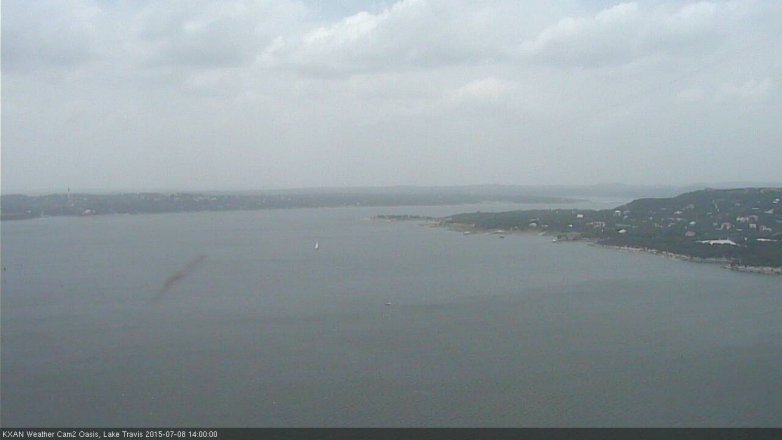 Lake Travis webcam, July 8, 2015 1:20 PM CT