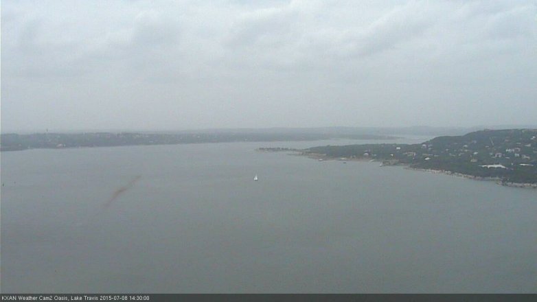 Lake Travis webcam, July 8, 2015 1:40 PM CT