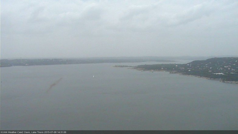 Lake Travis webcam, July 8, 2015 1:45 PM CT