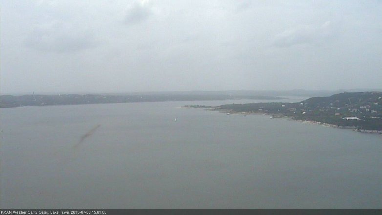 Lake Travis webcam, July 8, 2015 2:20 PM CT