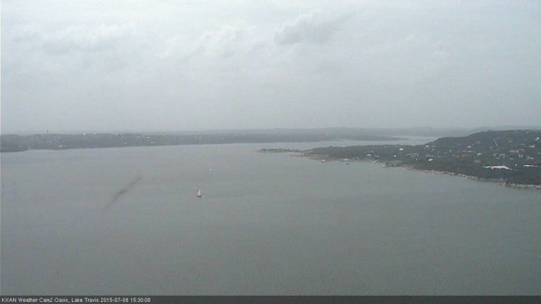 Lake Travis webcam, July 8, 2015 2:35 PM CT