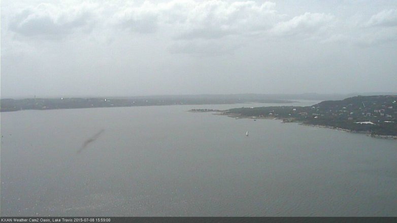 Lake Travis webcam, July 8, 2015 3:20 PM CT