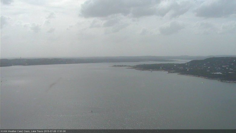 Lake Travis webcam, July 8, 2015 4:25 PM CT