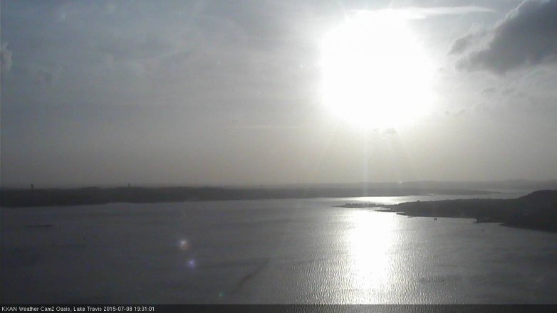 Lake Travis webcam, July 8, 2015 6:35 PM CT