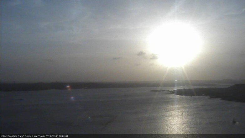 Lake Travis webcam, July 8, 2015 7:10 PM CT