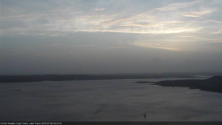 Lake Travis webcam, July 8, 2015 7:40 PM CT