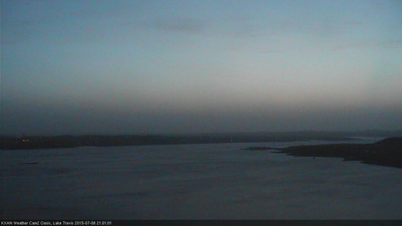Lake Travis webcam, July 8, 2015 8:25 PM CT