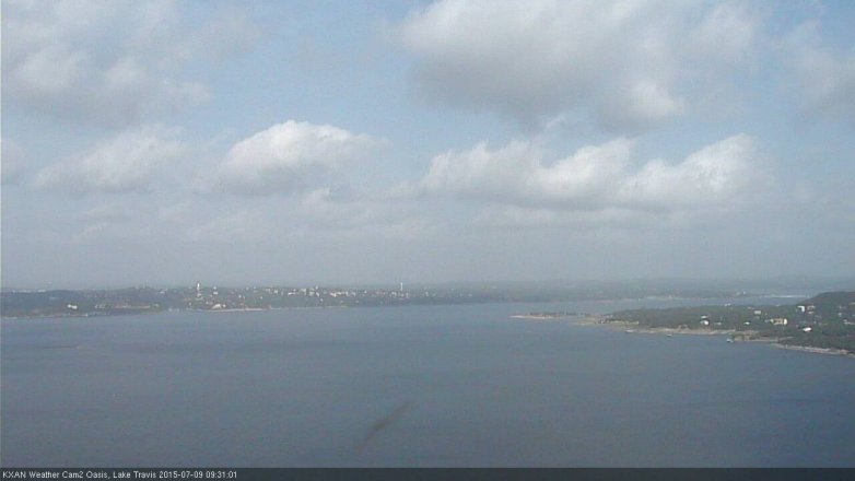 Lake Travis webcam, July 9, 2015 9:00 AM CT