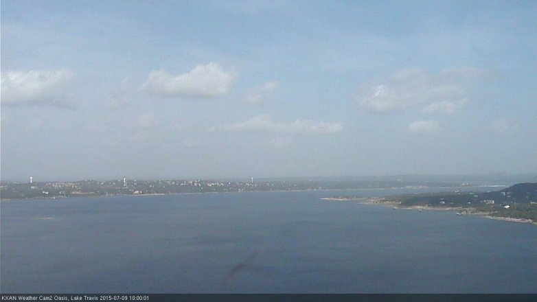 Lake Travis webcam, July 9, 2015 9:30 AM CT