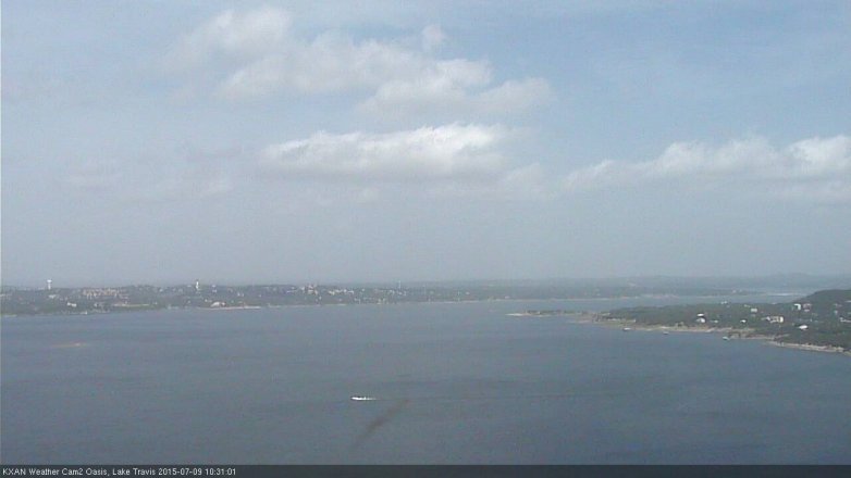 Lake Travis webcam, July 9, 2015 9:55 AM CT